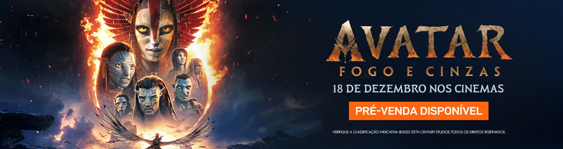 Banner Avatar: Fogo e Cinzas