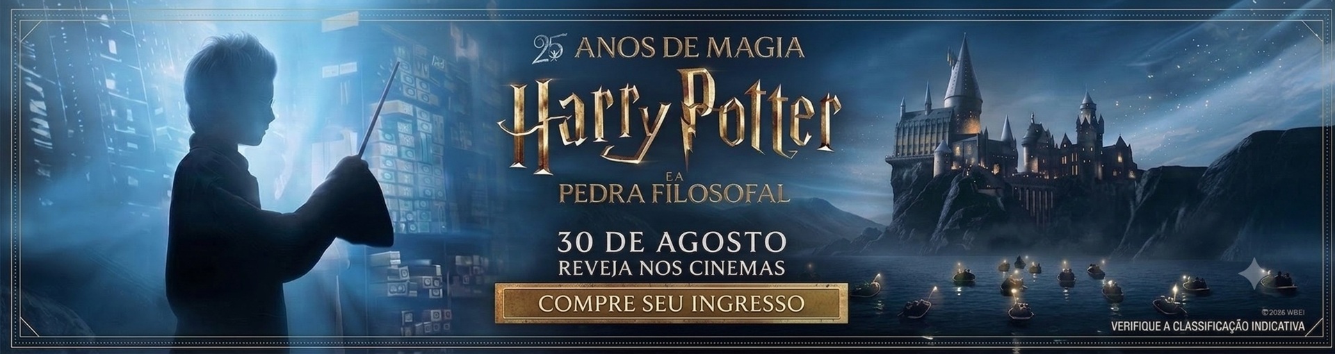 Banner Harry Potter e a Pedra Filosofal - 25º Aniversário