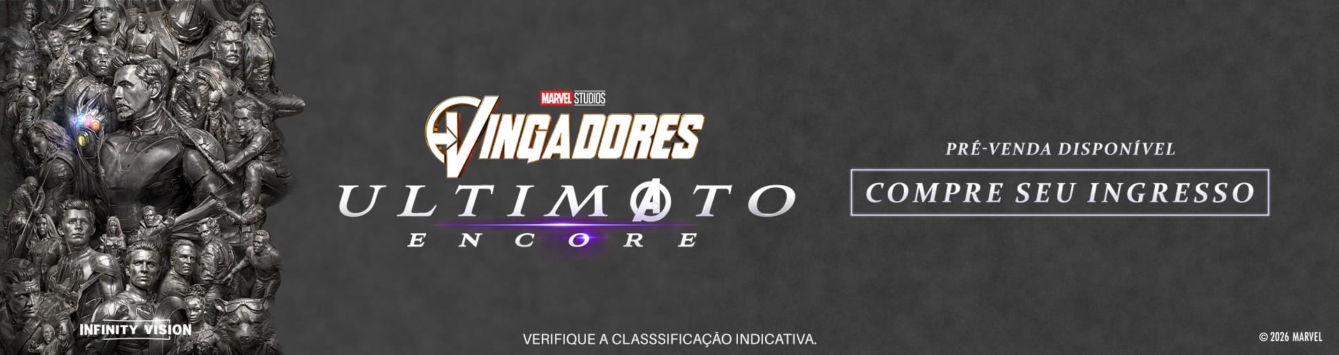 Banner promocional: Vingadores: Ultimato Encore (Relançamento)